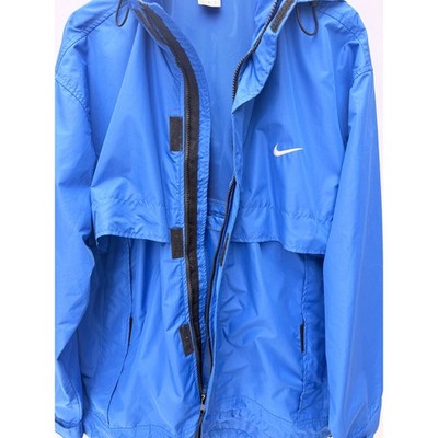 Nike Mens Hooded Windbreaker Jacket Blue Swoosh Lightweight Packable L - product photo 4