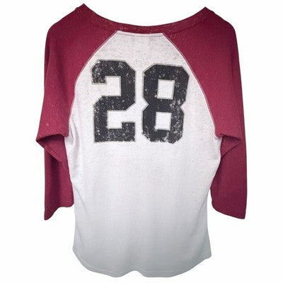 Disney Parks Mickey Mouse Raglan Thermal Shirt Women's White Red XL 3/4 Sleeve - product photo 2