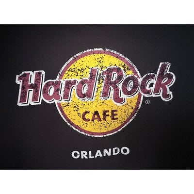 Hard Rock Cafe Orlando Hoodie Mens Medium Black Graphic Pullover Sweatshirt - product photo 4