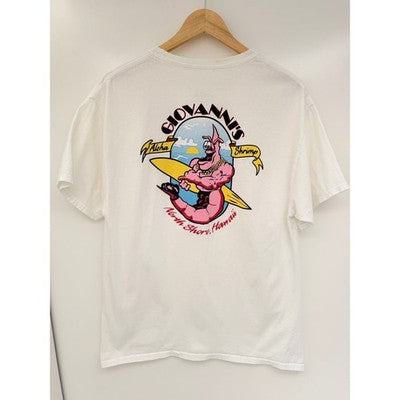 Giovannis Aloha Shrimp Hawaii Graphic T Shirt Mens Large White Surf Tee - product photo 5