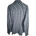 Wrangler Plaid Pearl Snap Western Shirt Mens XL Green Blue - product photo 2