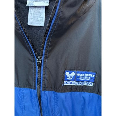 Walt Disney World Windbreaker Jacket Mens Large Black Blue Vintage 1971 Patch - product photo 4
