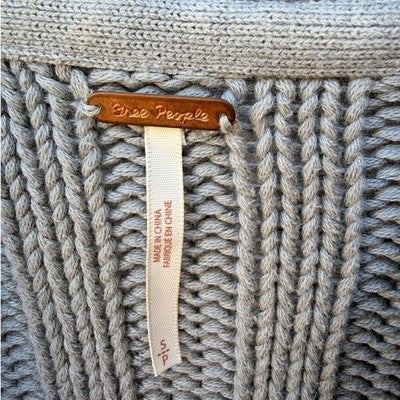Free People Chunky Knit Sweater Womens S Gray - product photo 3