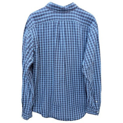 Ralph Lauren Mens Button Down Shirt Blue Plaid Classic Fit XL - product photo 2