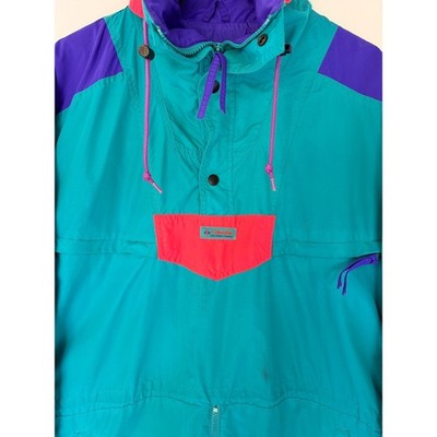 Columbia Sportswear Jacket Mens Medium Green Purple Colorblock Zip Outdoor - product photo 5