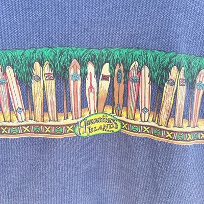Hawaiian Island Surfboard Graphic T Shirt Mens Large Blue Vintage Style Tee - product photo 5