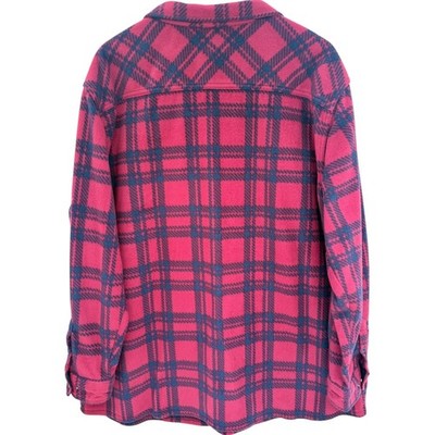 O'Neill Fleece Jacket Mens XXL Red Black Plaid Snap Front Sherpa Shirt Jacket - product photo 2