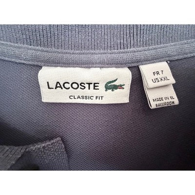 Lacoste Classic Fit Polo Shirt Mens XXL Gray Short Sleeve Cotton - product photo 3