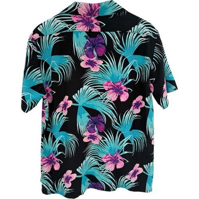 Billabong Hawaiian Shirt Mens Large Black Floral Tropical Button Up - product photo 2