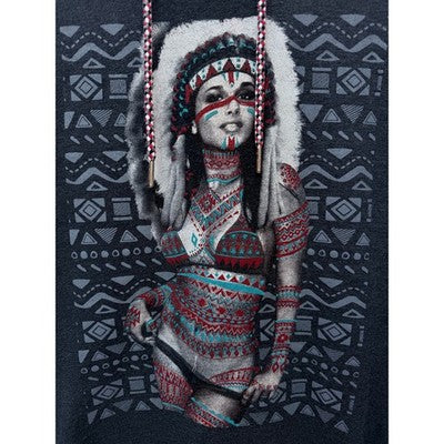Riot Society Mens Graphic Hoodie Gray Tribal Print Pullover Medium - product photo 4