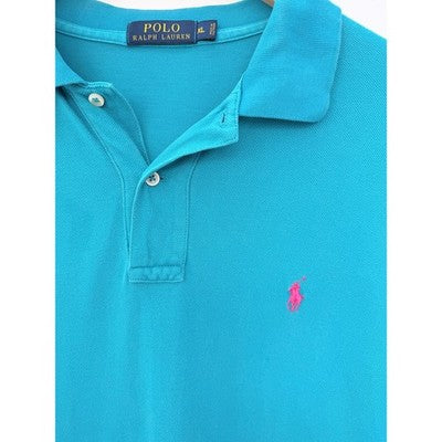Polo Ralph Lauren Polo Shirt Mens XL Turquoise Purple Pony Short Sleeve - product photo 4