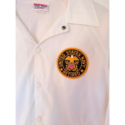 Hartwell Sports USS Yorktown Jacket Mens Large White Navy Retired Military - product photo 5