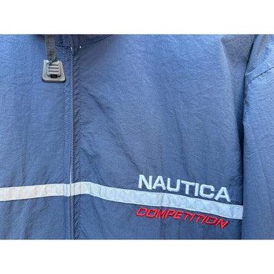 Nautica Competition Jacket Mens L Colorblock Windbreaker Vintage 90s Full Zip - product photo 4