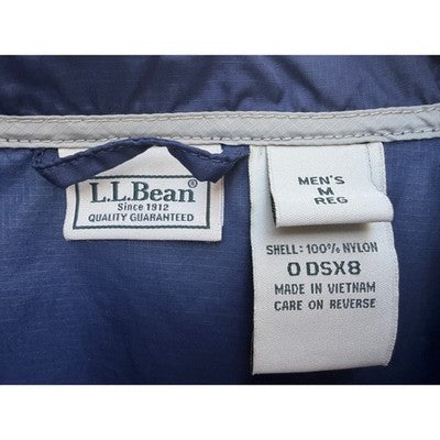 L.L. Bean Pullover Jacket Mens Medium Blue 1/4 Zip Nylon Lightweight Outdoor - product photo 3