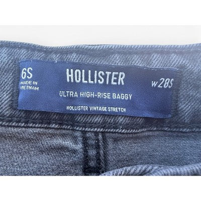 Black Hollister Ultra High Rise Baggy Jeans W28S Blue - product photo 3