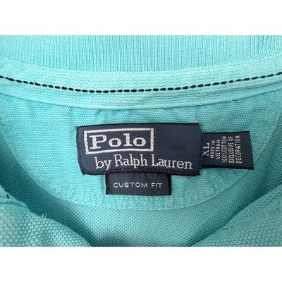 Polo Ralph Lauren Polo Shirt Mens XL Aqua Blue Custom Fit Pony Logo - product photo 3