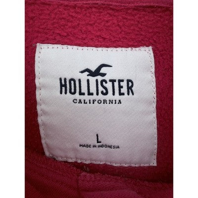 Hollister Hoodie Mens Large Red Embroidered Logo Pullover Sweatshirt - product photo 3
