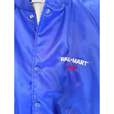Walmart Dunbrooke Satin Jacket Mens Large Blue Snap Front Made USA Vintage - product photo 4