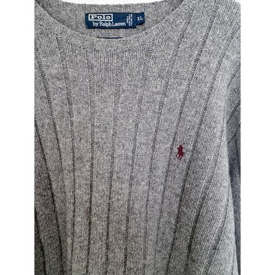 Polo Ralph Lauren Lambswool Sweater Mens XL Gray Rib Knit - product photo 4