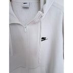 Nike Full Zip Hoodie Mens Large White Fleece Sweatshirt Swoosh Y2K - product photo 4