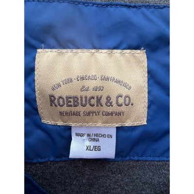 Roebuck & Co Coach Jacket Mens XL Blue Snap Front Lightweight Windbreaker - product photo 3