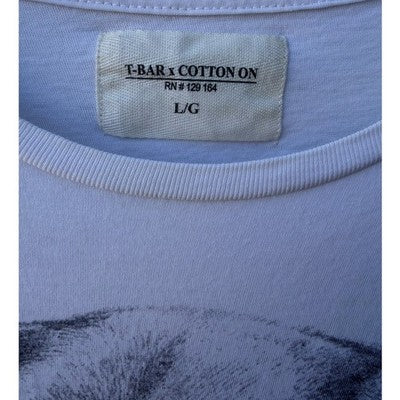 T Bar x Cotton On Wolf Skull Graphic T Shirt Mens L - product photo 3
