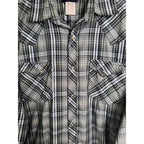 Wrangler Plaid Pearl Snap Western Shirt Mens XL Green Blue - product photo 4