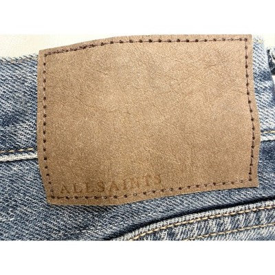 AllSaints Switch Denim Shorts Mens 31 Blue Button Fly Hem Designer Jean Shorts - product photo 5