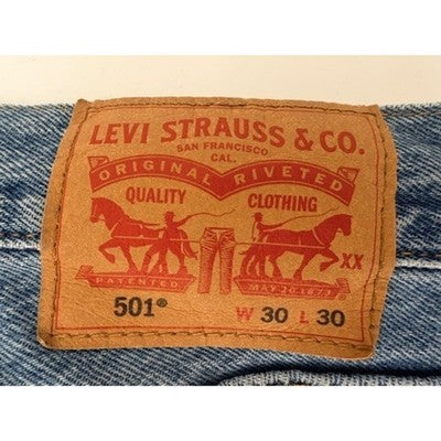 Levi's 501 Mens 30x30 Blue Distressed Ripped Jeans - product photo 3