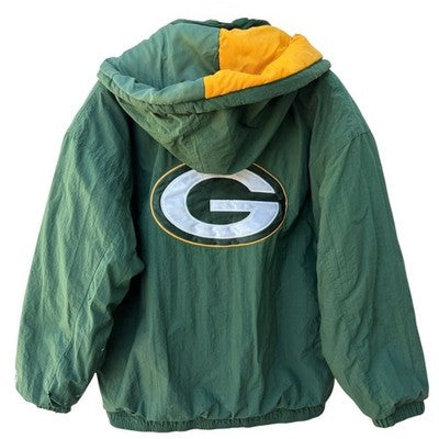 Green Bay Packers Starter Jacket Mens Large Vintage NFL Hooded - product photo 2
