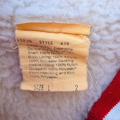 Allis Chalmers Varsity Jacket Mens Large Red Satin Bears Vintage - product photo 3