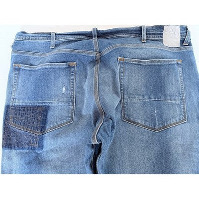 Sean John Essex Classic Slim Jeans Mens 40 Blue Distressed Denim Designer Pants - product photo 5