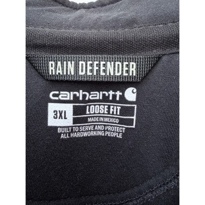 Carhartt Rain Defender Hoodie Mens 3XL Black Loose Fit Quarter Zip Workwear - product photo 5