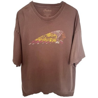 Indian Motorcycle Kansas City Graphic T Shirt Mens 2XL Brown Logo Tee - product photo 2