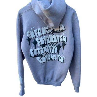 Graphic Hoodie Mens Small Light Blue Pullover Streetwear - product photo 2