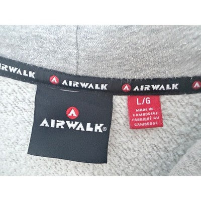 Airwalk Zip Hoodie Mens Large Gray Graphic Full Zip Sweatshirt - product photo 3