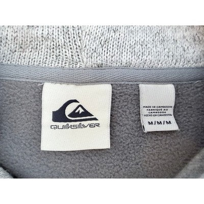 Quiksilver Hoodie Mens Medium Gray Pullover Surf Skate Casual Hooded Sweatshirt - product photo 3