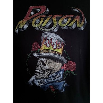 Poison Rock N Roll Skull Graphic Band T Shirt Black Mens 2XL - product photo 4