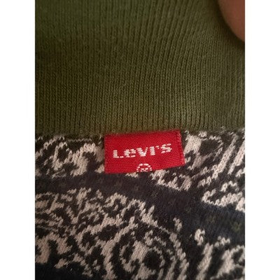 Levis Vintage Style Shirt Mens Large Green Pattern Striped Sweater Casual - product photo 5