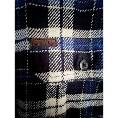 Orvis Plaid Sherpa Lined Flannel Shirt Jacket Mens Medium Blue White - product photo 4