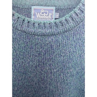Woolrich Crewneck Sweater Mens Large Green Wool Blend Outdoor Knit Pullover - product photo 3