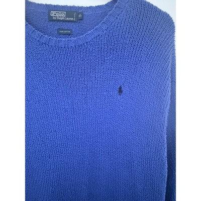 Polo Ralph Lauren Sweater Mens XL Blue Cotton Knit Pullover - product photo 4