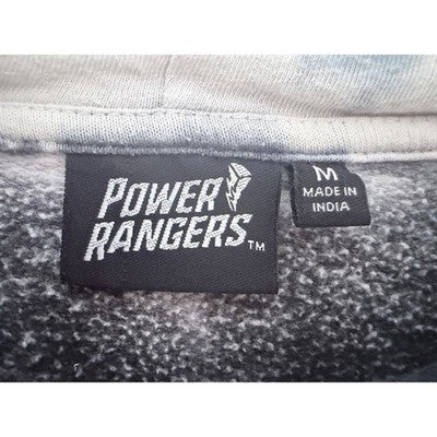 Power Rangers Hoodie Mens Medium Black White Tie Dye Graphic Sweatshirt - product photo 3