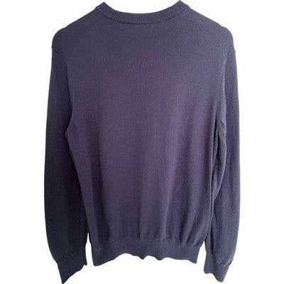 Hugo Boss Mens Medium Navy Crewneck Knit Sweater Logo Patch Pullover - product photo 2