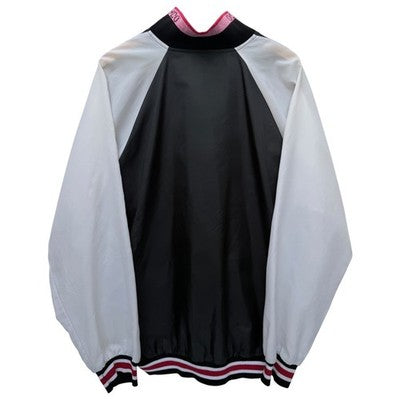 Vintage Chicago Script Jacket Mens XL Weekend USA Satin Bomber Black Red - product photo 2