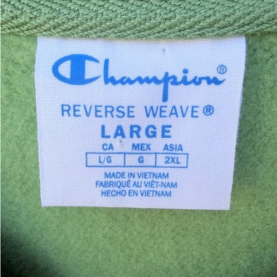 Champion Reverse Weave Crewneck Sweatshirt Mens Large Green Embroidered Logo - product photo 3