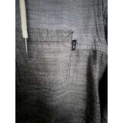 Oakley Hooded Button Front Long Sleeve Shirt Mens Medium Gray - product photo 4