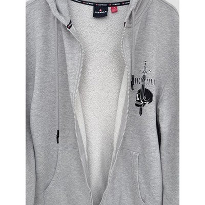 Airwalk Zip Hoodie Mens Large Gray Graphic Full Zip Sweatshirt - product photo 5