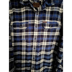 Orvis Plaid Sherpa Lined Flannel Shirt Jacket Mens Medium Blue White - product photo 5