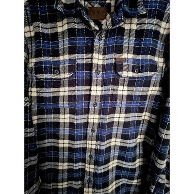 Orvis Plaid Sherpa Lined Flannel Shirt Jacket Mens Medium Blue White - product photo 5